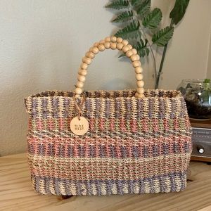 Nine west straw handbag